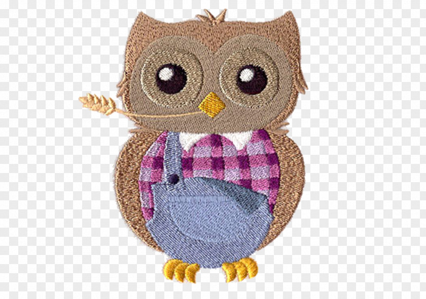 Owl Embroidery Machine Clothing Overall PNG
