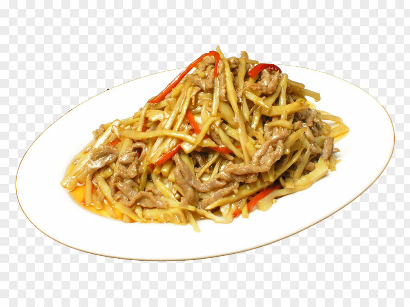 Homemade Beef Dry Bamboo Shoots Chow Mein Lo Yakisoba Fried Noodles Chinese PNG