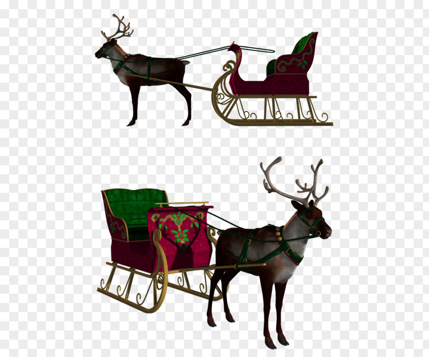 Christmas Reindeer Pull Carts Creative Festival PNG