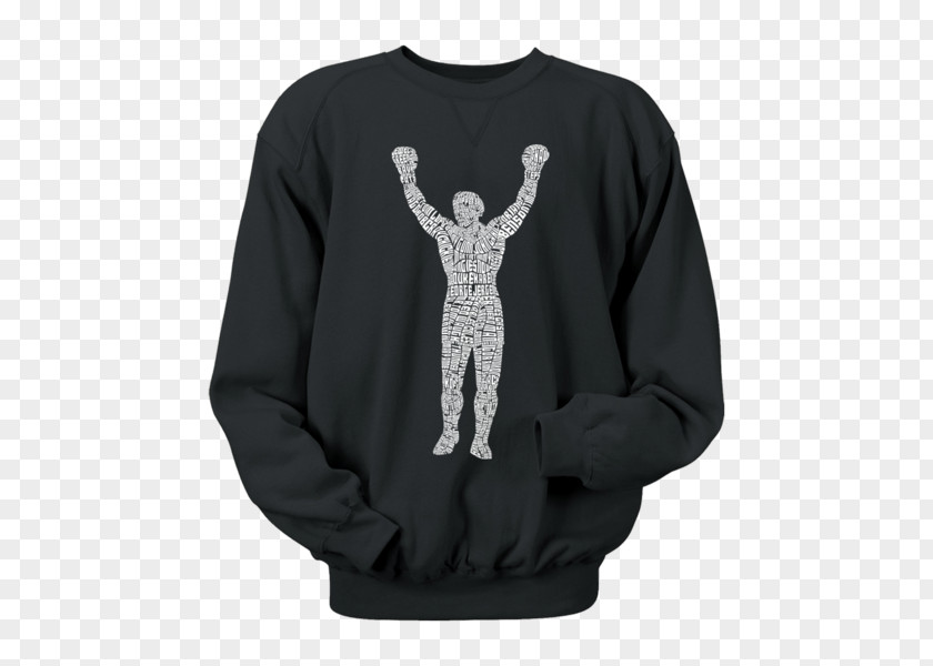 Rocky Statue T-shirt Crew Neck Sweater Sleeve PNG