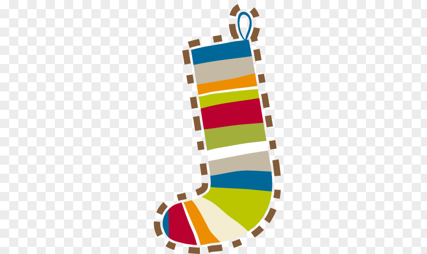 Color Striped Christmas Stocking Hosiery Clip Art PNG