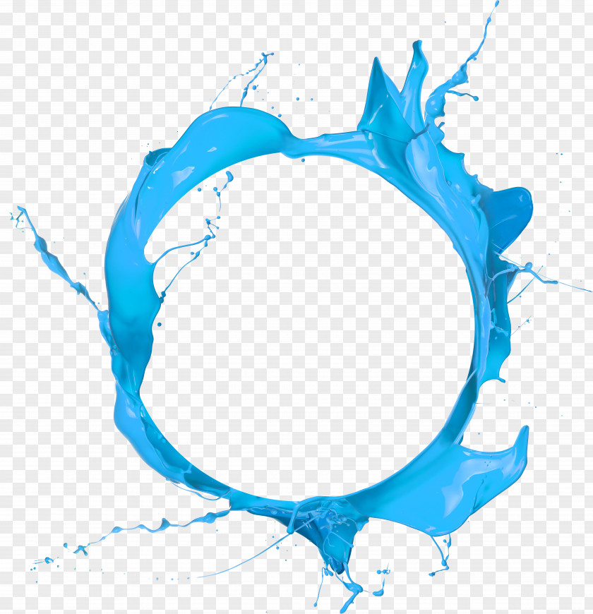 Blue Paint Splash Circle Clip Art PNG