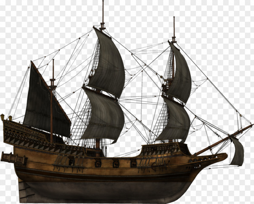 Boat Brigantine Ship Of The Line Galleon Barque PNG