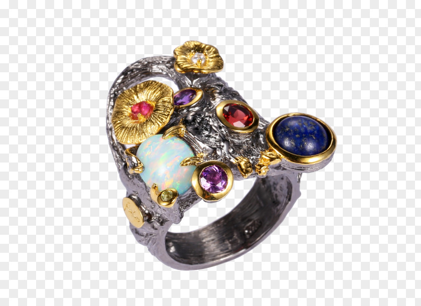 Ring Amethyst Jewellery Lapis Lazuli Gold PNG
