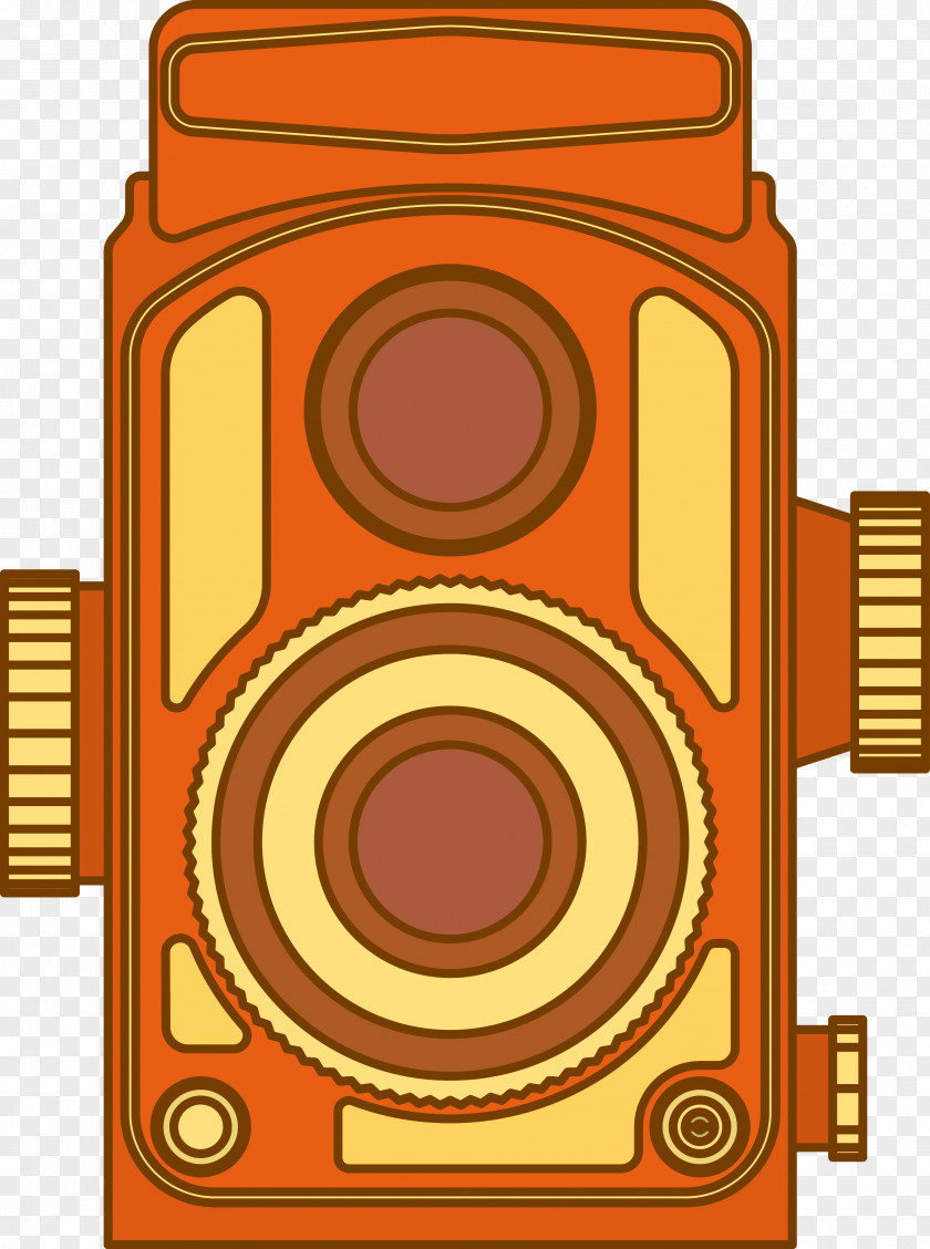 Vector Orange Retro Camera Photographic Film PNG