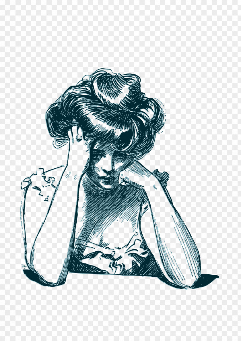 Worried Woman Thought Clip Art PNG
