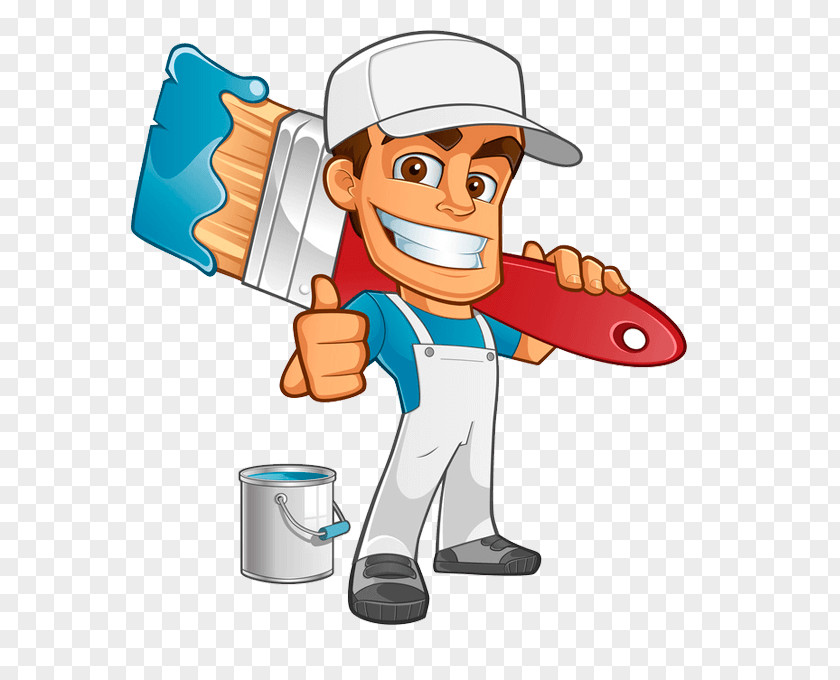 Industrial Worker House Painter And Decorator Painting Cartoon PNG