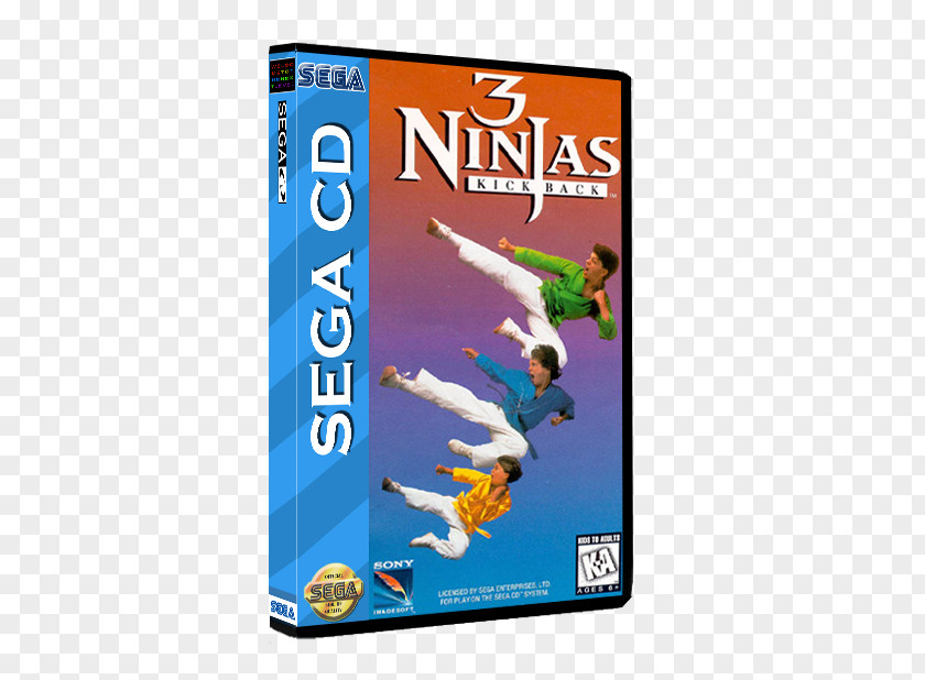 Old Box 3 Ninjas Kick Back Sega CD Hook Super Nintendo Entertainment System Mega Drive PNG
