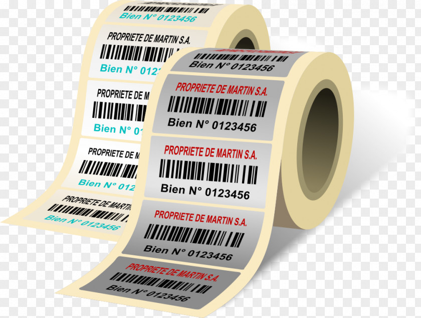 Polyester Label Barcode Inventory Text PNG