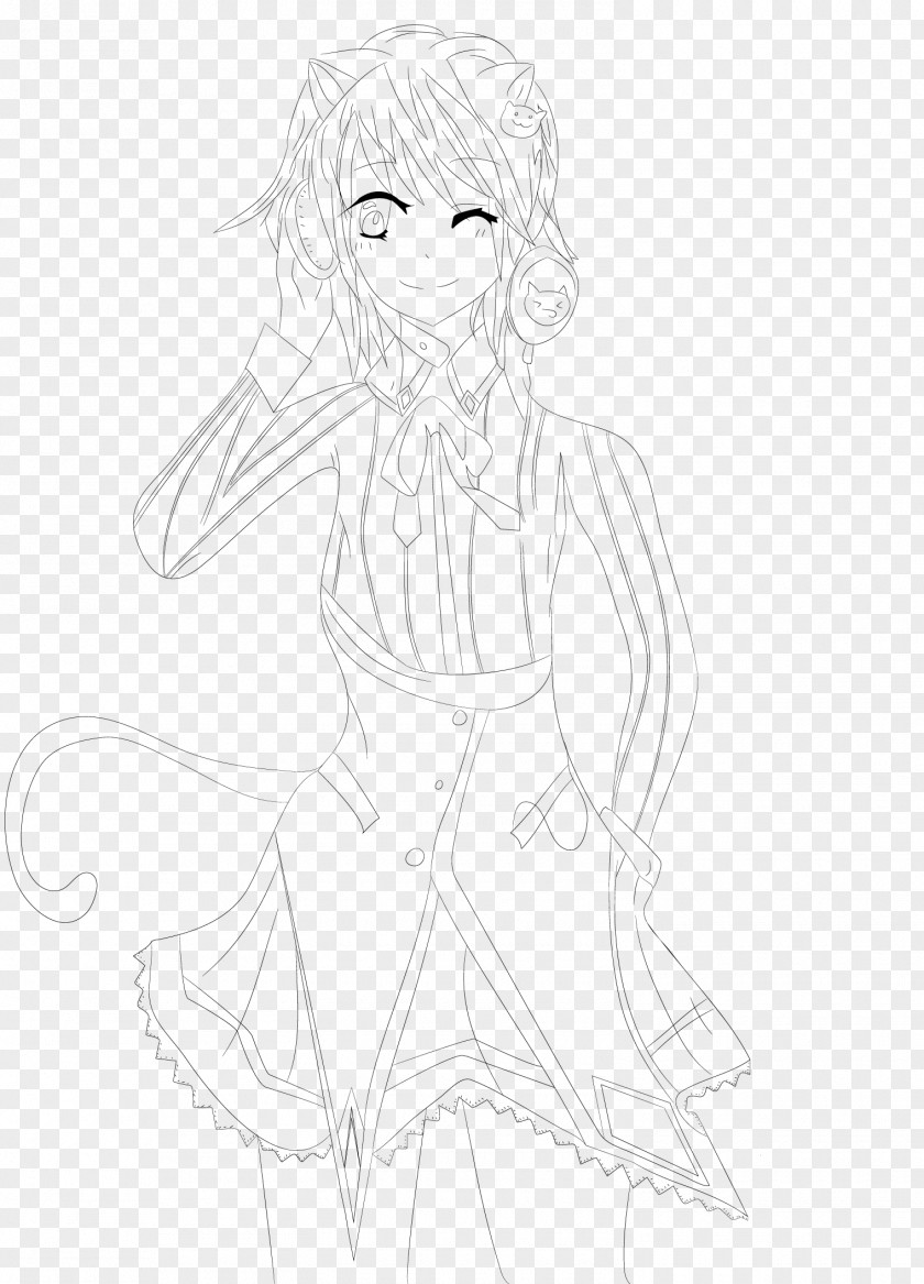 Koneko Drawing Line Art Human Hair Color Cartoon Sketch PNG