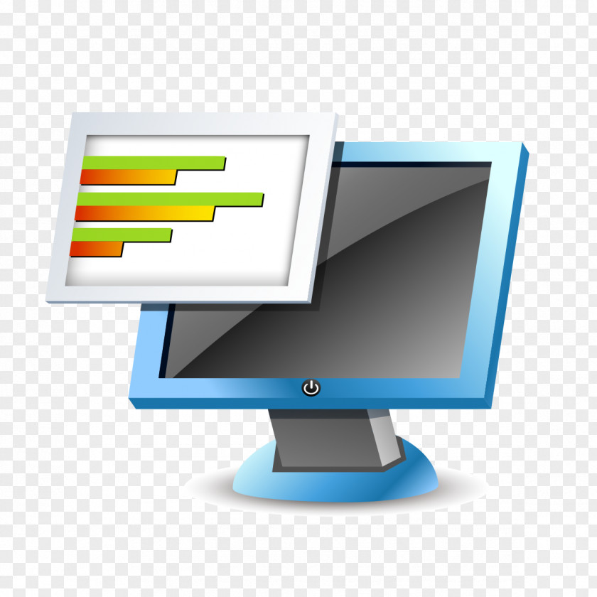 Blue Computer Data Monitors PNG