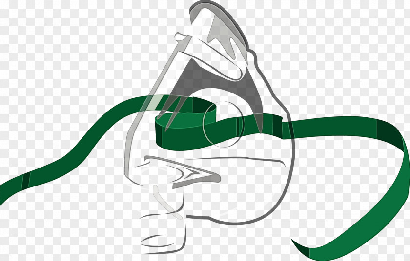 Green Oxygen Mask Headgear Costume Line Art PNG