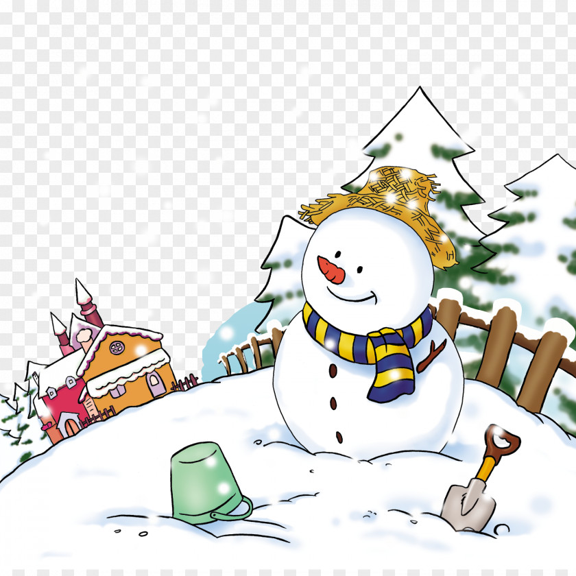 Snow Snowman Cartoon Illustration PNG