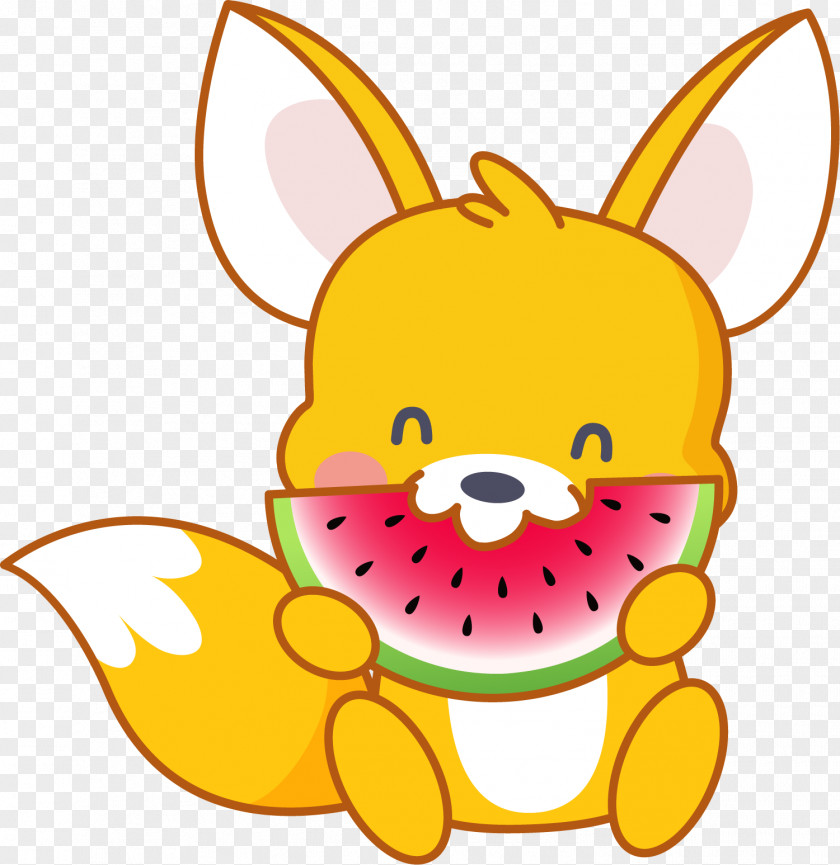 Cartoon Yellow Fox Clip Art PNG