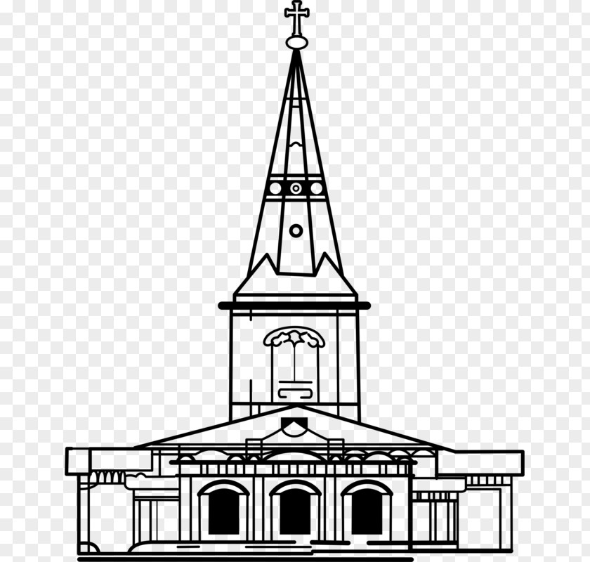 Church Line Art Drawing Clip PNG