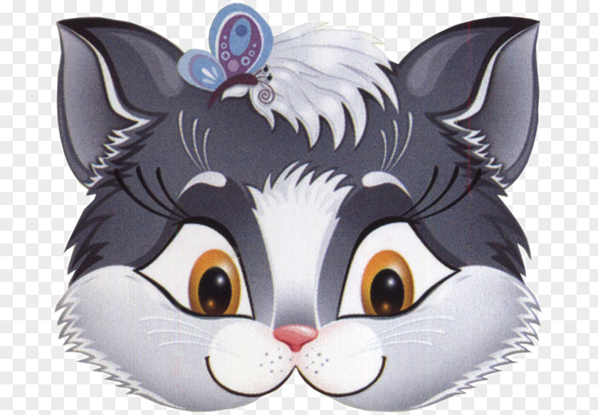 Mascara Makeup Mask Gray Wolf Kitten Face Halloween PNG