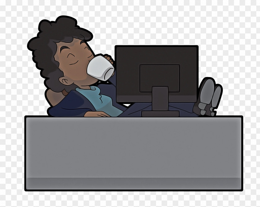 Cartoon Computer Monitor Accessory Animation Furniture Desk PNG