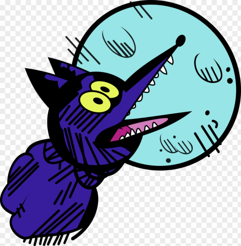Wolf And Moon Cartoon Beak Character Clip Art PNG