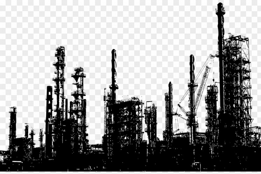 Factory Drawing Refinery Oil Petroleum Industry PNG