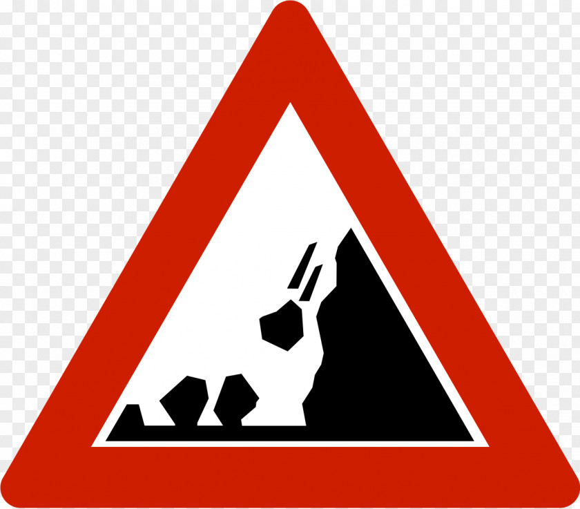 Rock Warning Sign Traffic Rockfall PNG