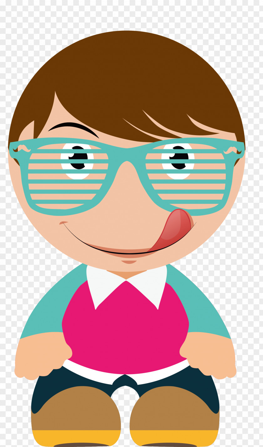 The Little Boy With His Tongue Illustration PNG