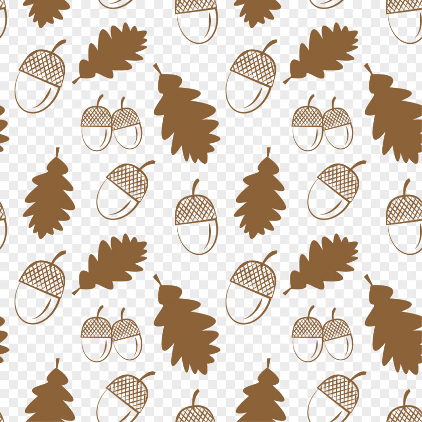 Vector Acorn And Leaves Pattern PNG