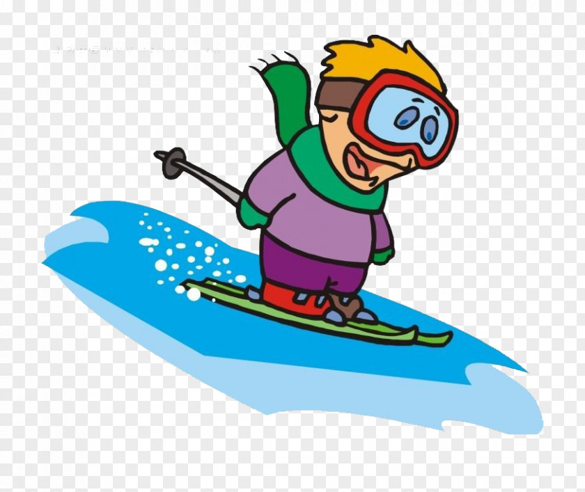 Cartoon Snow Skiing PNG