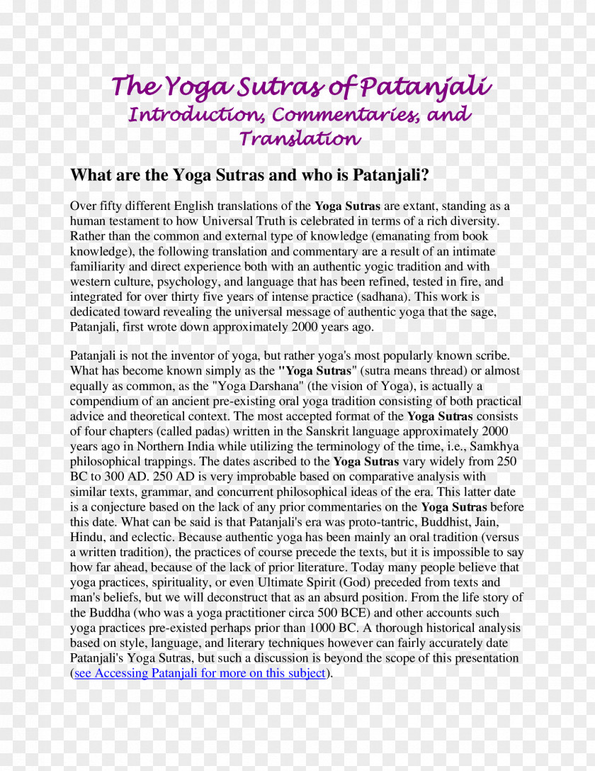 Yoga Sutras Of Patanjali As Exercise Essay PNG