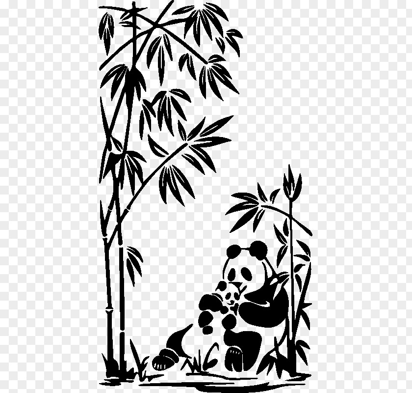 Bear Giant Panda American Black Bamboo Wall Decal PNG