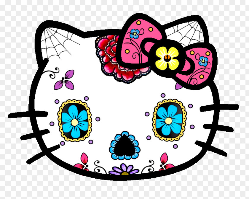 Hello Kitty Calavera Sticker Skull Decal PNG