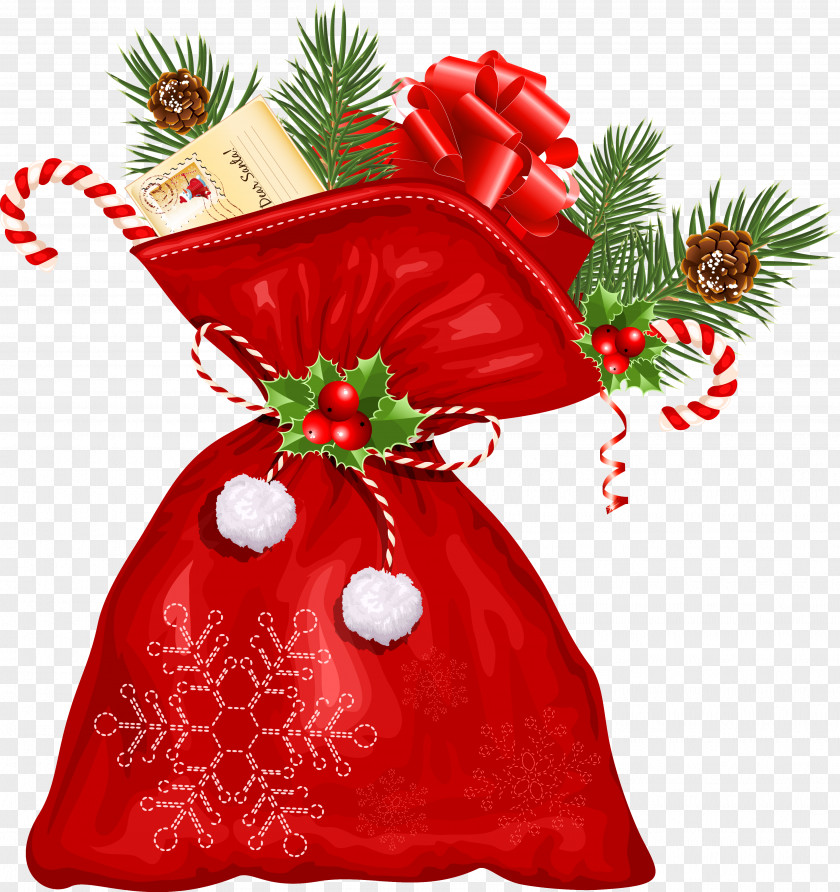 Large Transparent Christmas Santa Bag Clipart Claus Clip Art PNG