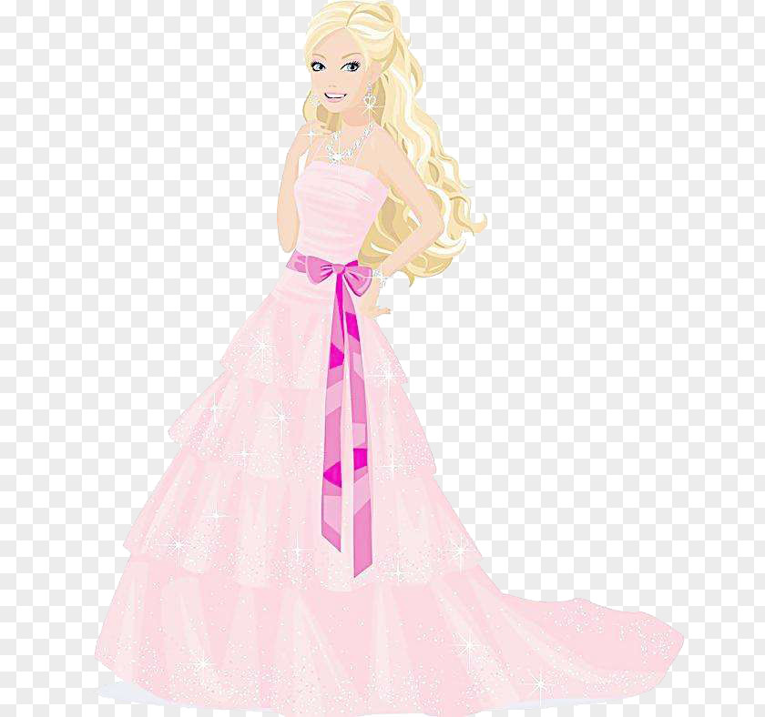 Foreign Princess Barbie Fashion Design Gown Dress PNG