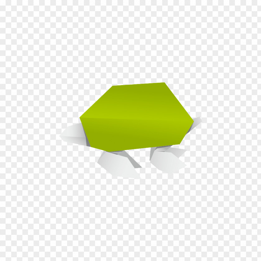 Origami Turtle Green Angle Wallpaper PNG