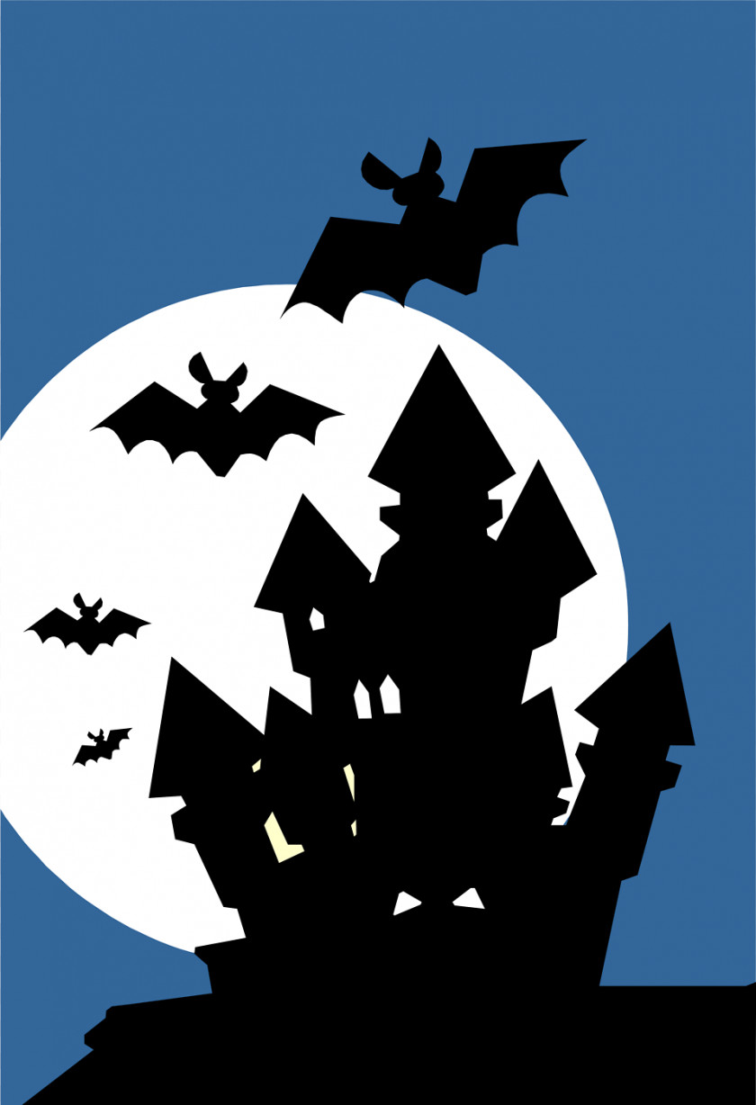 Picture Of A Haunted House Halloween Trick-or-treating Wallpaper PNG
