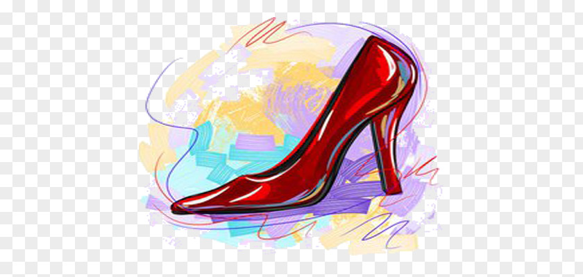 Successful Women High-heeled Footwear Cartoon Boot Shoe PNG