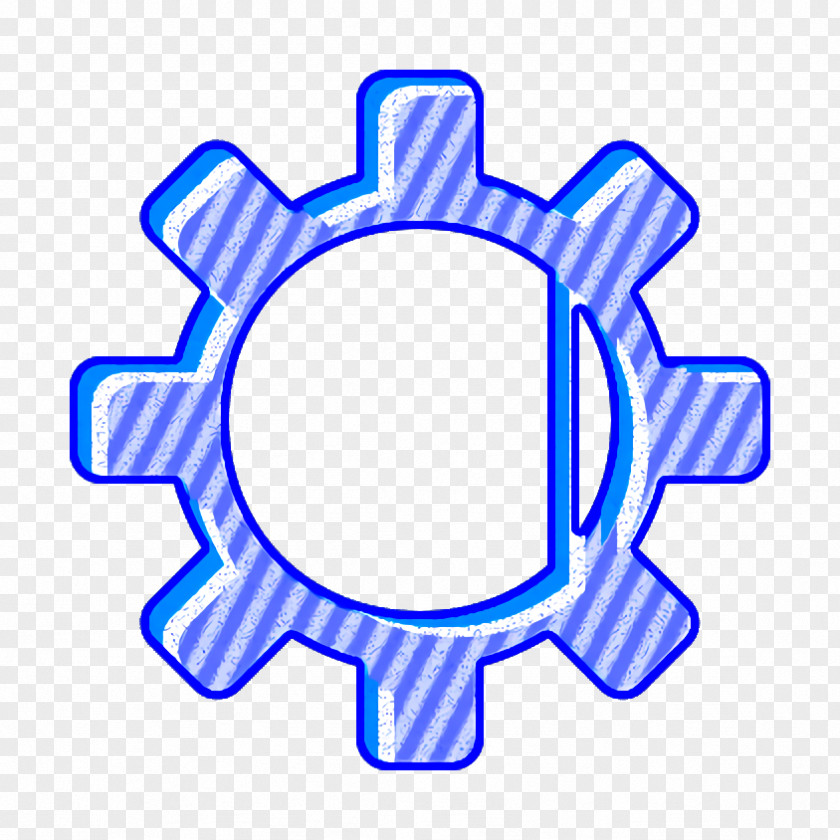 Symbol Electric Blue Cog Icon Gear Options PNG