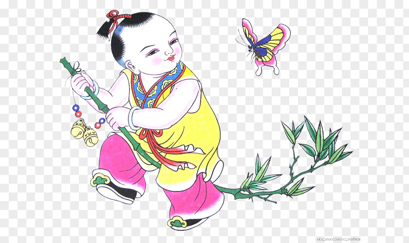Chinese New Year Paintings Zhuxian Picture Child Tradition PNG