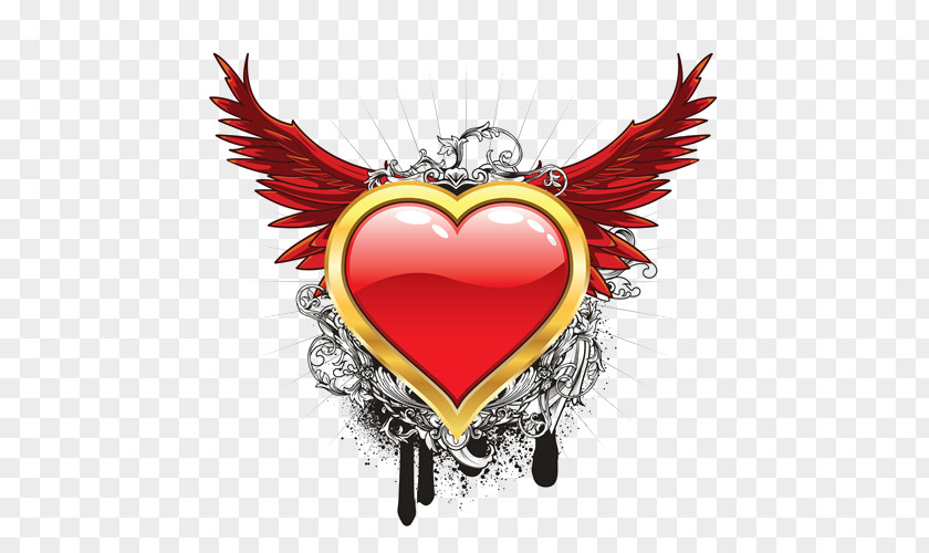 Crystal Heart-shaped Wings Download PNG