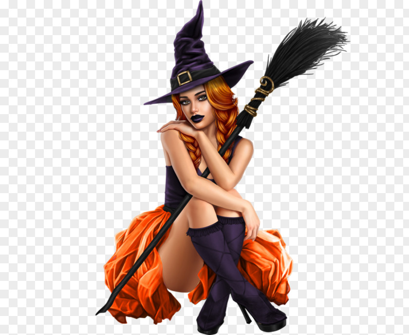Woman Boszorkány Halloween Broom PNG