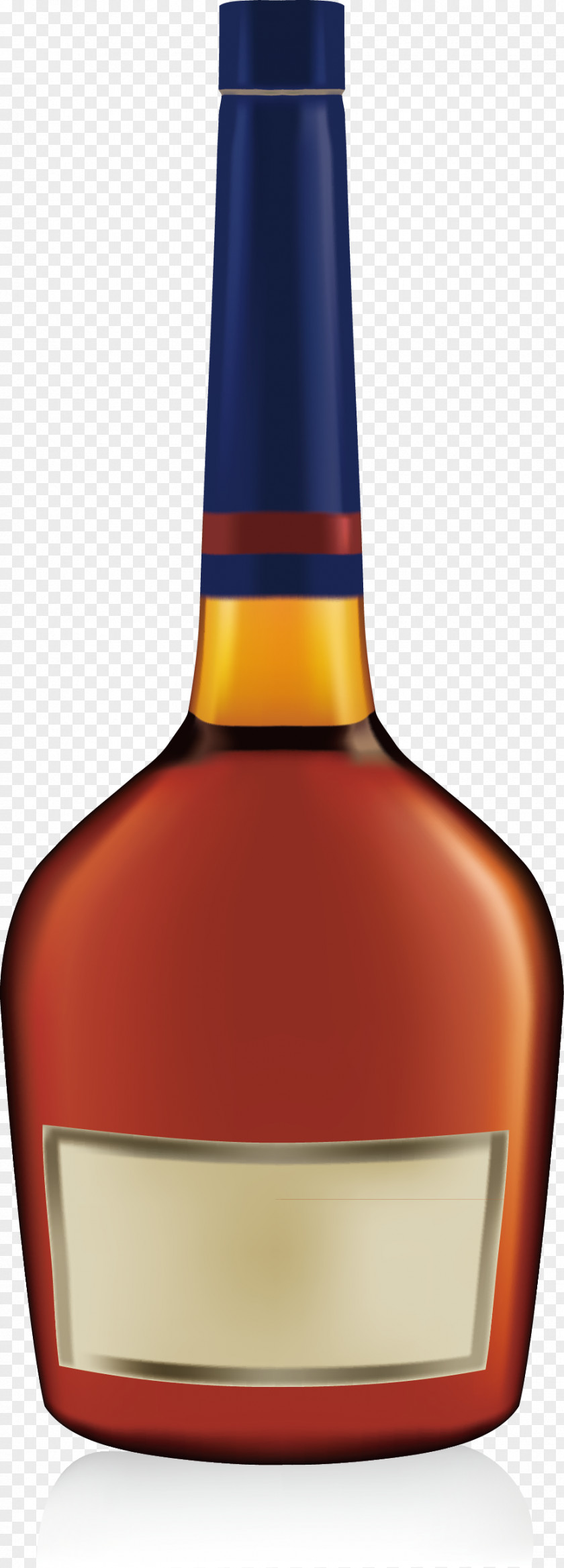 Blue Classic Bottle Whisky Brandy Cognac Wine PNG