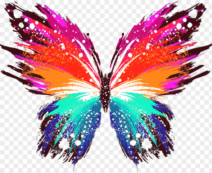 Colorful Butterfly Logo Organization Painting Desktop Wallpaper Abstract Art Canvas PNG