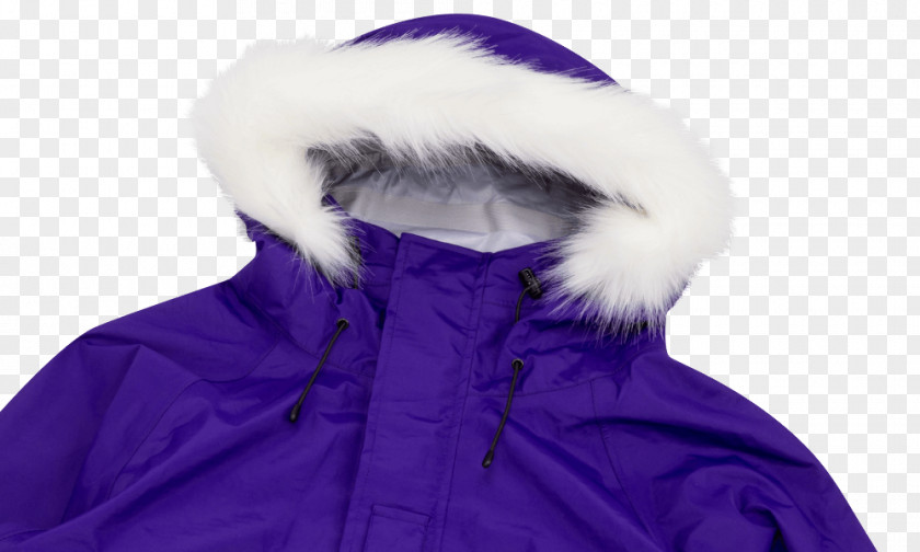 Men Military Jacket With Hood Purple Fur Supreme Taped Seam Neck PNG