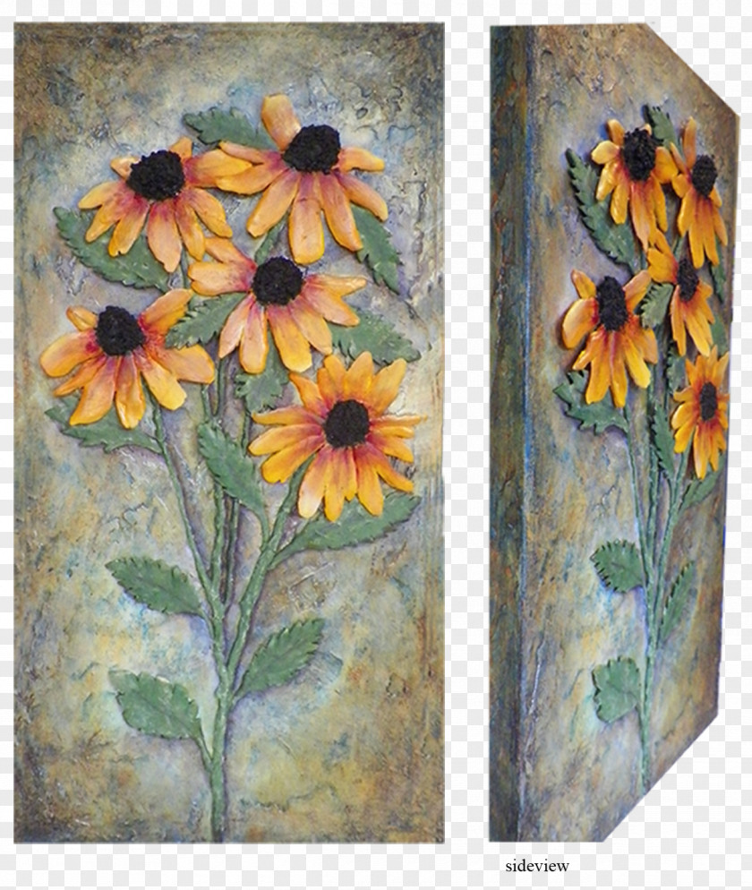 Painting Common Sunflower Black-eyed Susan Still Life PNG