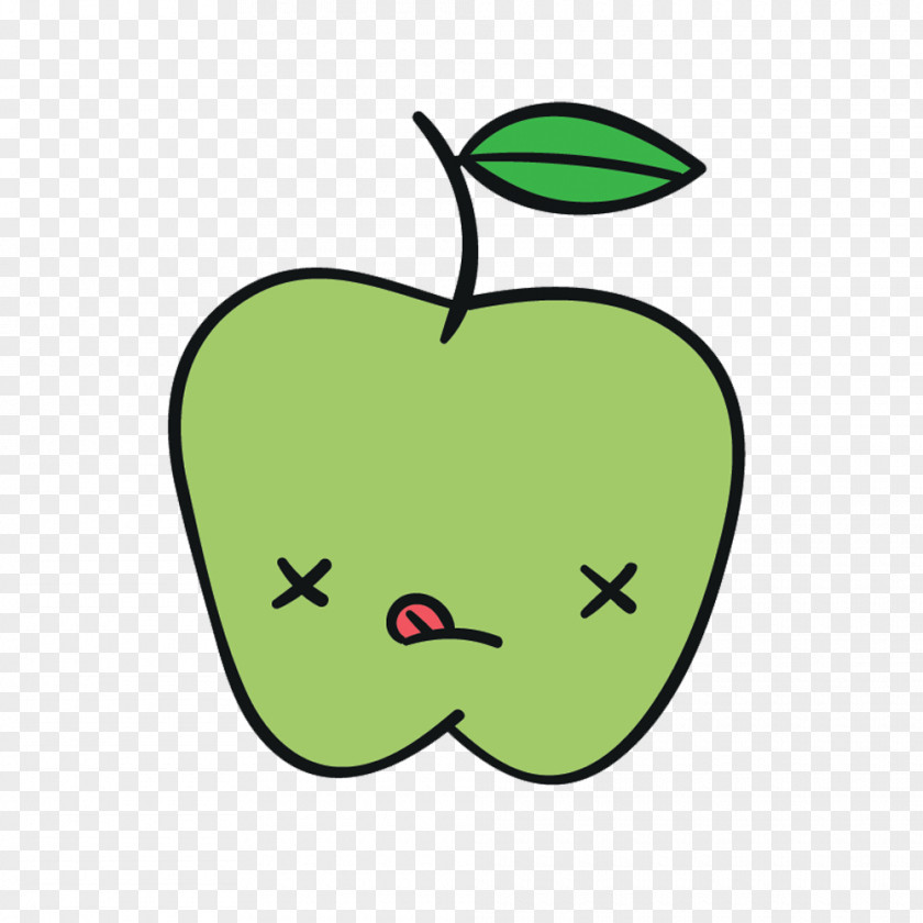 Vector Tongue Creative Helplessness Green Apple Clip Art PNG