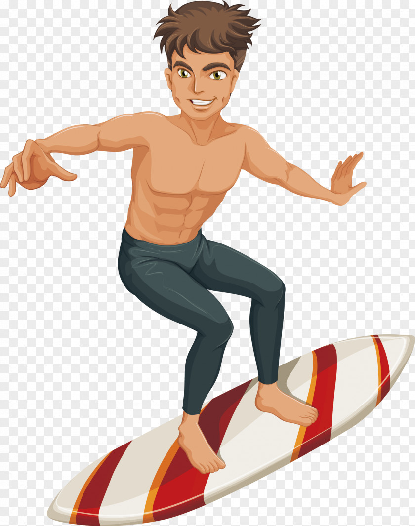 Abdominal Muscle Male Surfing Surfboard Royalty-free Illustration PNG