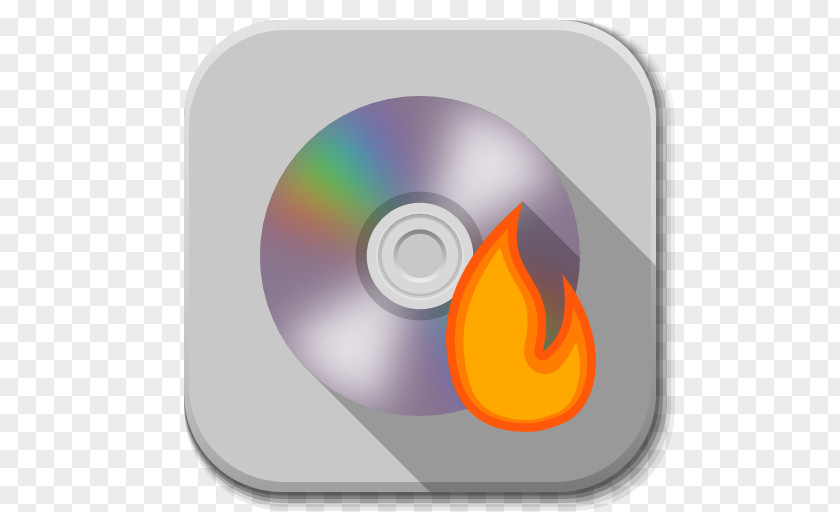 Apps Cd Burner Orange Circle Font PNG