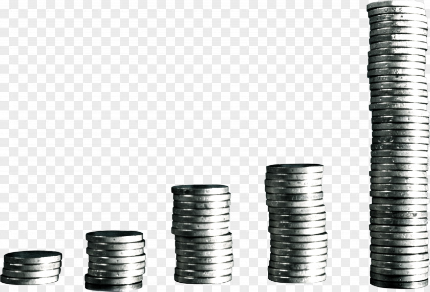 Coin White Black Cylinder PNG