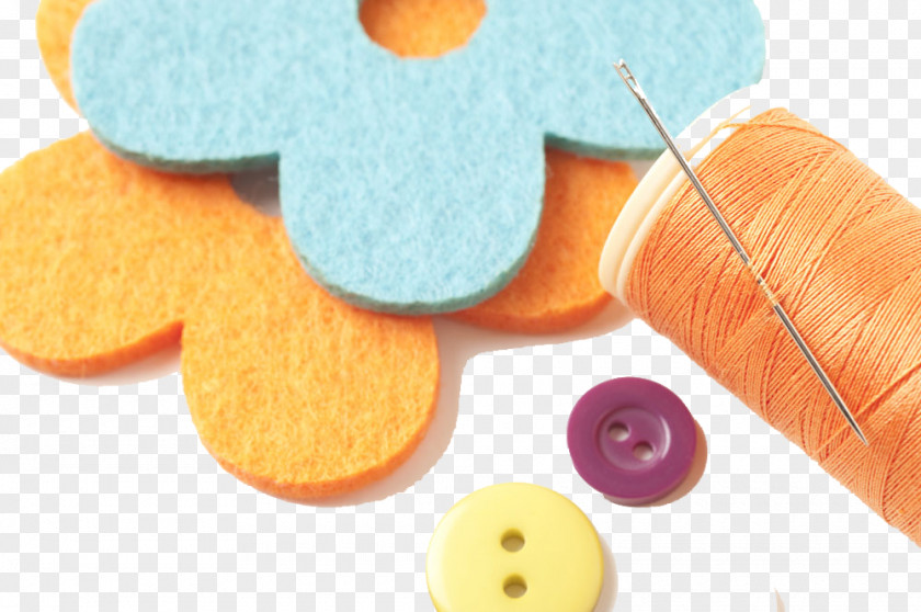 Flowers And Needle Thread High-definition Deduction Material Sewing Button PNG
