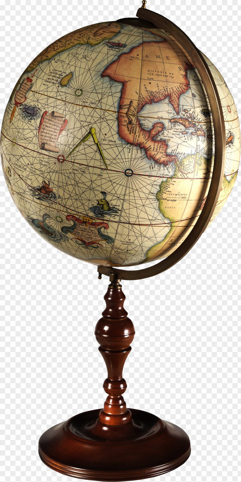 Globe Celestial World Map Replogle PNG