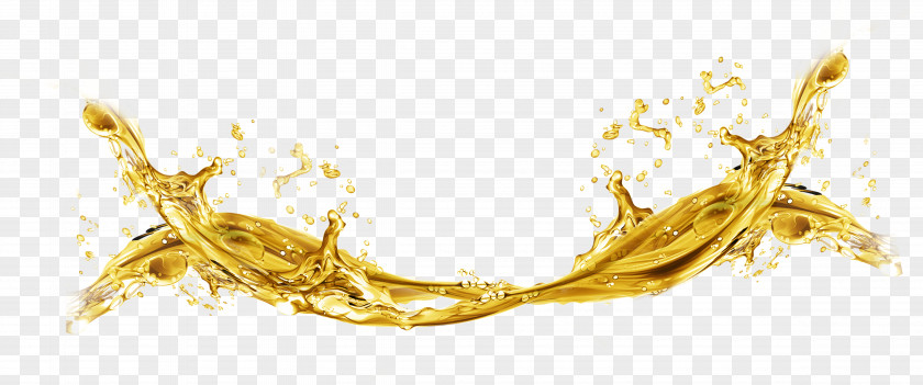 Golden Liquid Flow Creative PNG